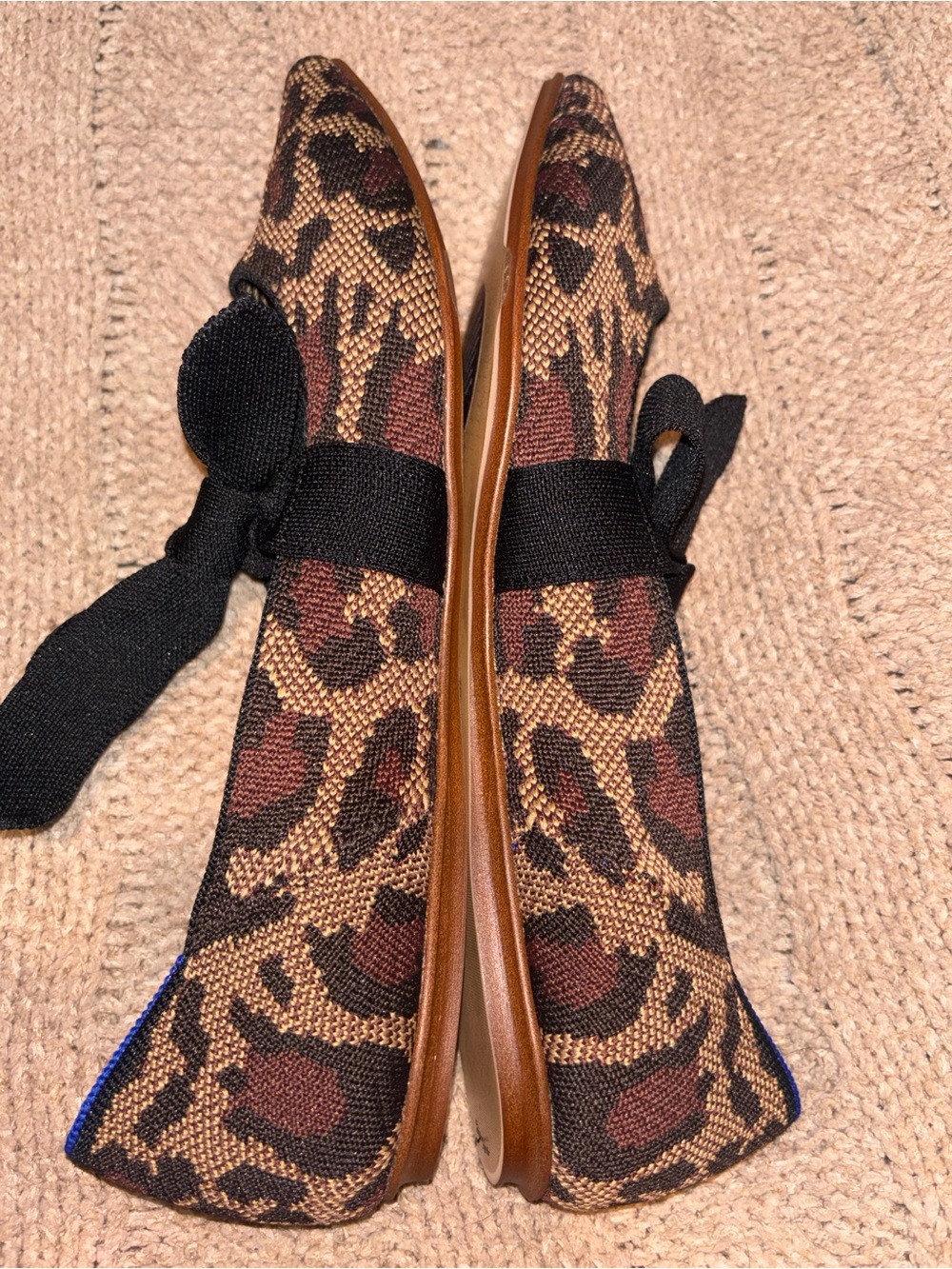 Rothy’s The Point Bow Leopard Print Knit Flats Women’s Size 10 US NWOT - Picture 4 of 7